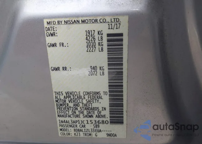 1N4AL3AP1JC153680: 44097094