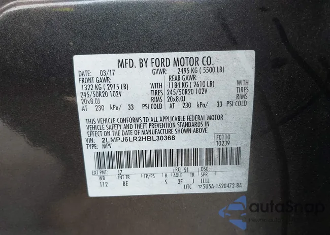 2LMPJ6LR2HBL30368: 44096356