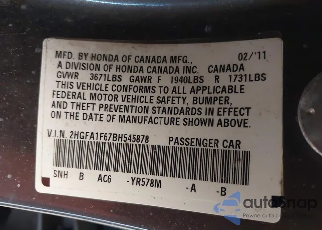 2HGFA1F67BH545878: 44096395