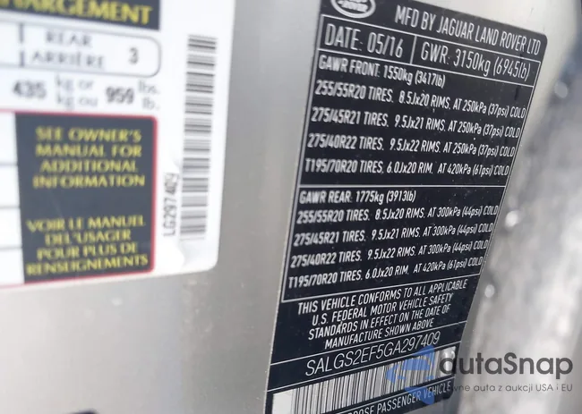 SALGS2EF5GA297409: 44096428