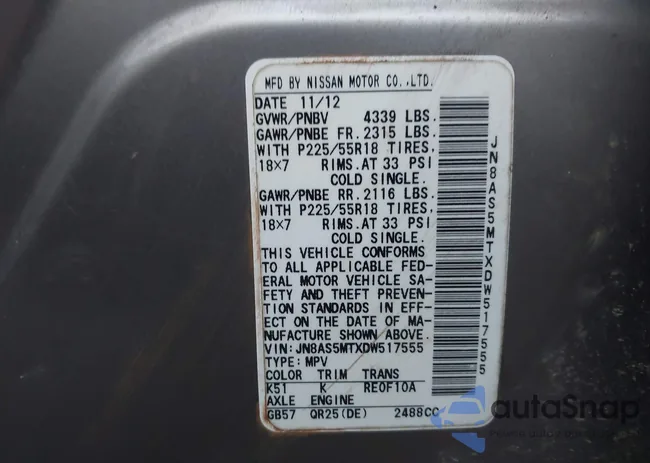 JN8AS5MTXDW517555: 44096523