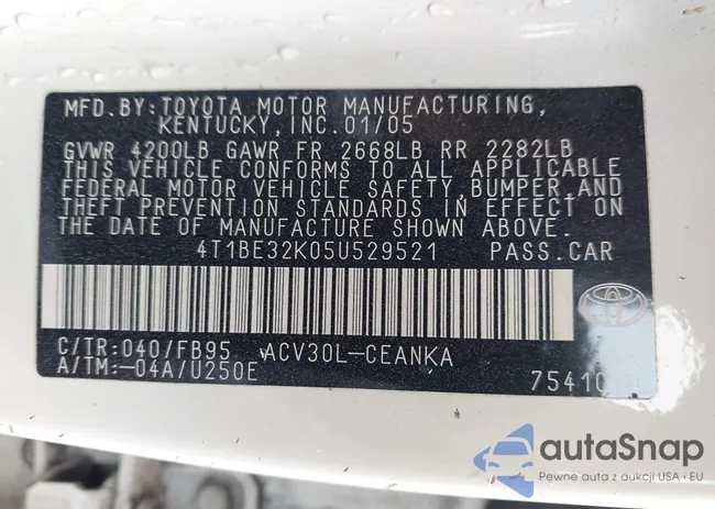 4T1BE32K05U529521: 44097595