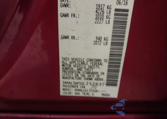 1N4AL3AP1GC252637: 44097686