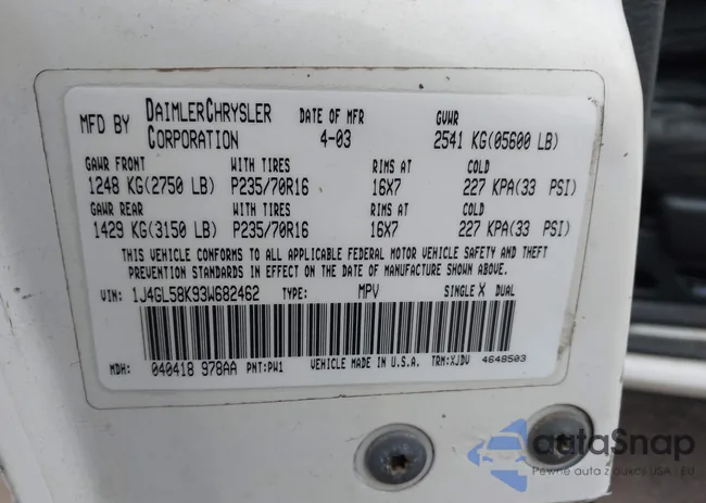 1J4GL58K93W682462: 44097870