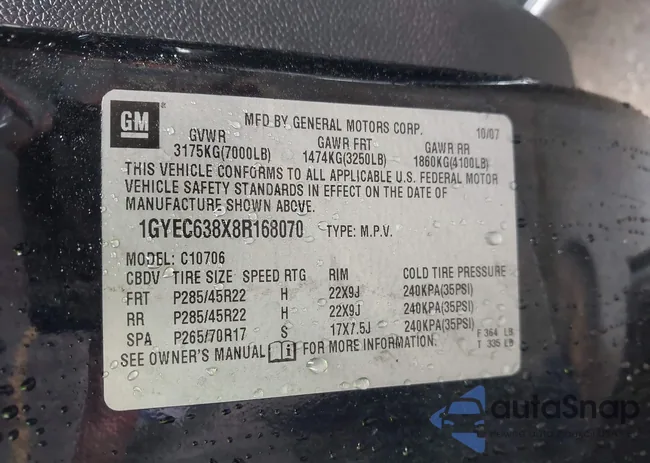 1GYEC638X8R168070: 44097871