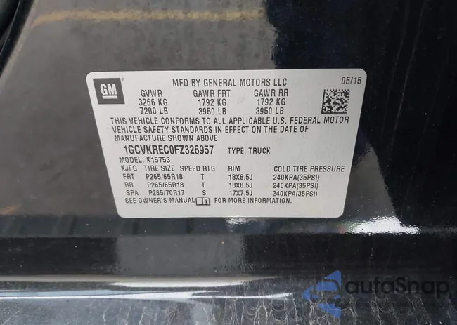 1GCVKREC0FZ326957: 44097911