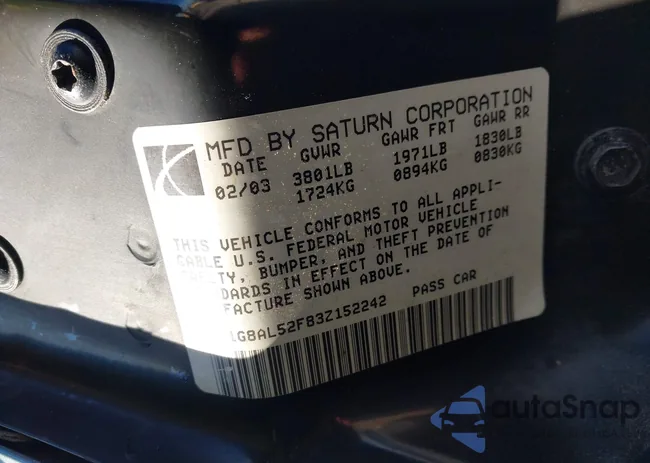 1G8AL52F83Z152242: 44097913