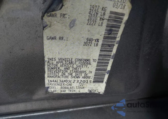 1N4AL3AP0JC232015: 44097984