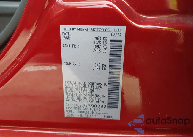 1N4BL4CV0RN390392: 44098076