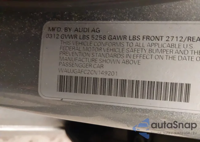 WAUJGAFC2CN149201: 44097208