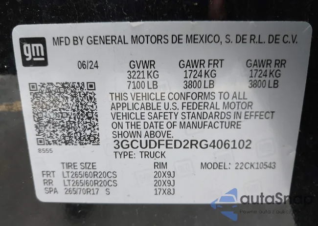 3GCUDFED2RG406102: 44097237