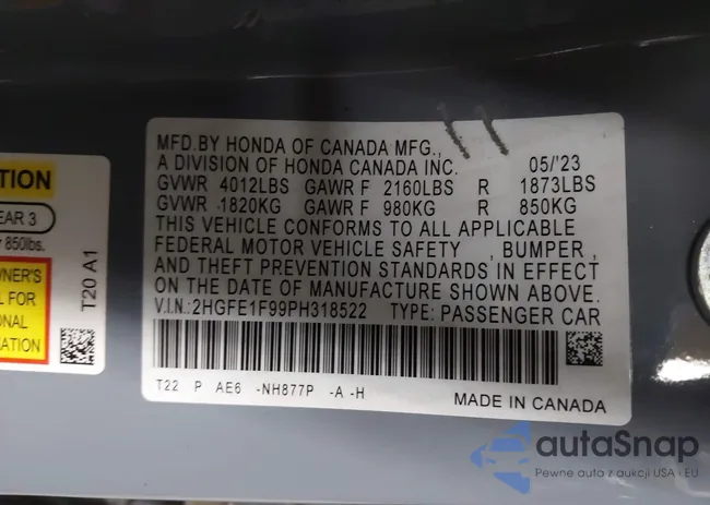 2HGFE1F99PH318522: 44097352