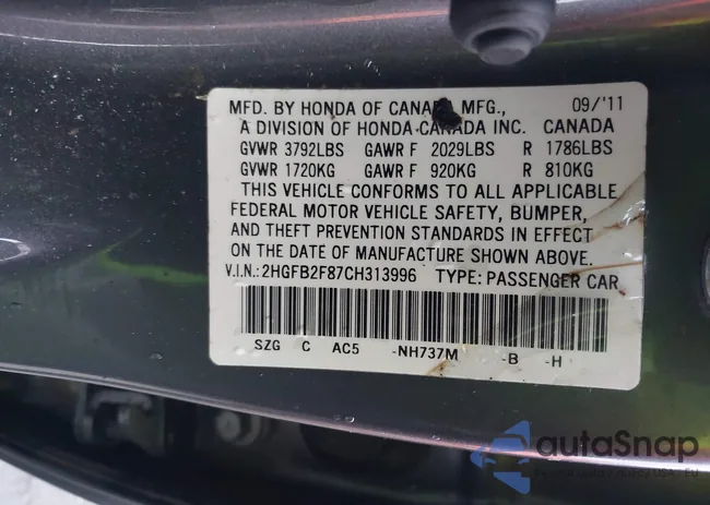 2HGFB2F87CH313996: 44097366