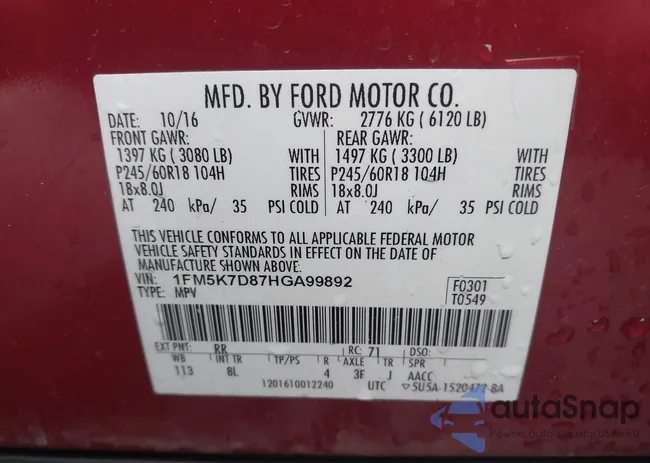 1FM5K7D87HGA99892: 44097478