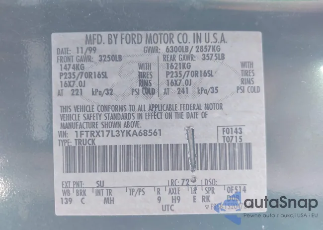 1FTRX17L3YKA68561: 44097505