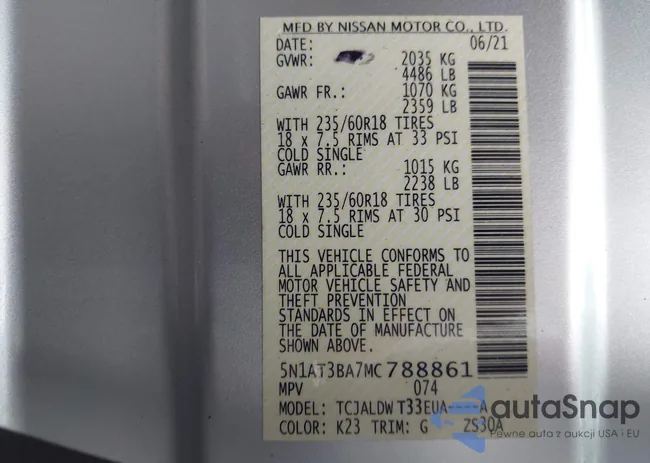 5N1AT3BA7MC788861: 44098705