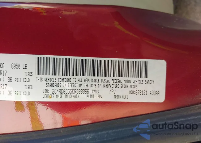 2C4RDGCG5KR503366: 44098836