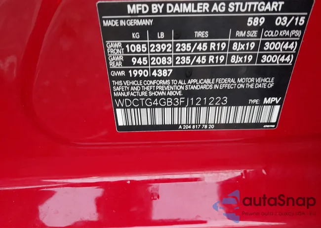 WDCTG4GB3FJ121223: 44099097