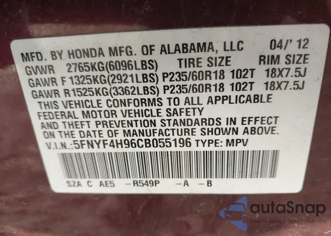 5FNYF4H96CB055196: 44099108