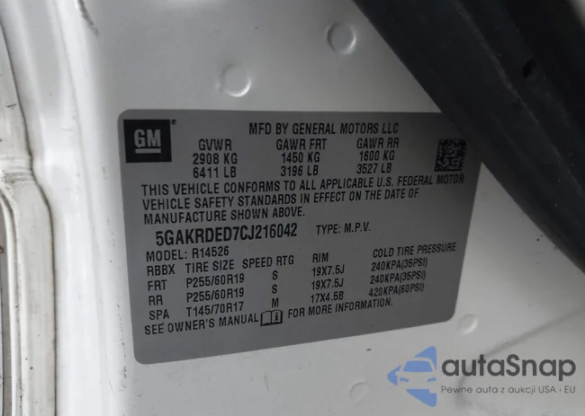 5GAKRDED7CJ216042: 44098268