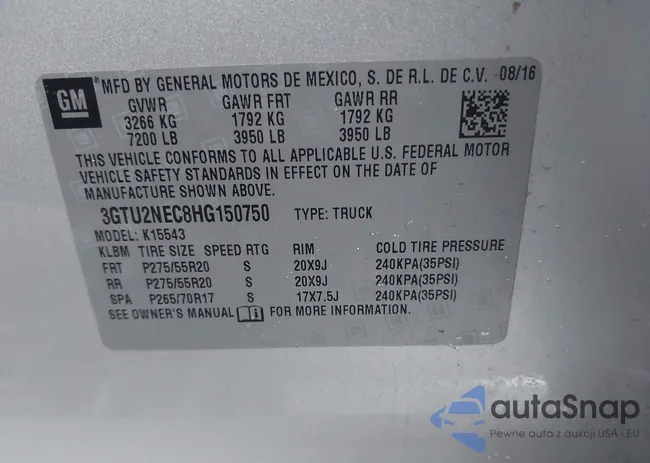 3GTU2NEC8HG150750: 44098341