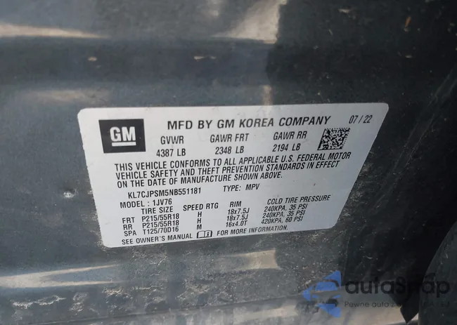 KL7CJPSM5NB551181: 44098360