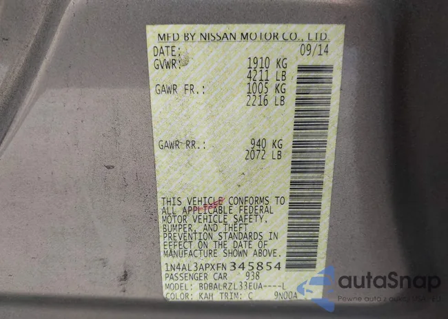 1N4AL3APXFN345854: 44098395