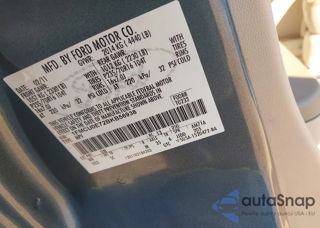 1FMCU0E72BKB56938: 44098540