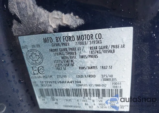 1FTFW1EV6AFA41394: 44099790