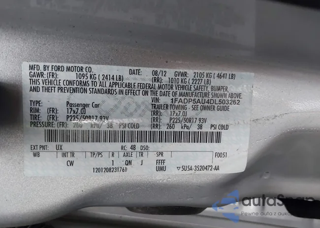 1FADP5AU4DL503262: 44099835