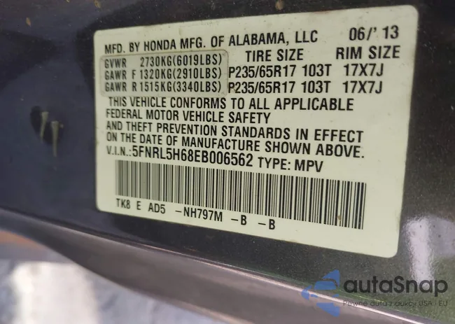 5FNRL5H68EB006562: 44099962