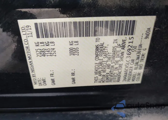 1N4AA6CV5LC369215: 44099966