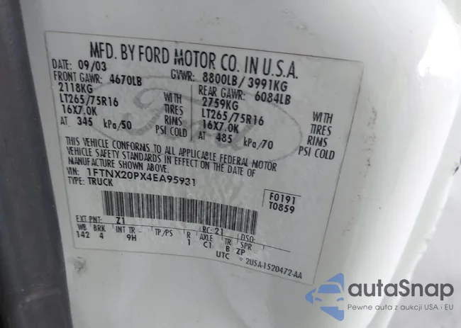 1FTNX20PX4EA95931: 44100041