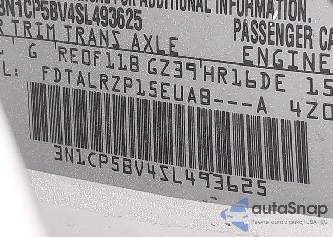 3N1CP5BV4SL493625: 44100047