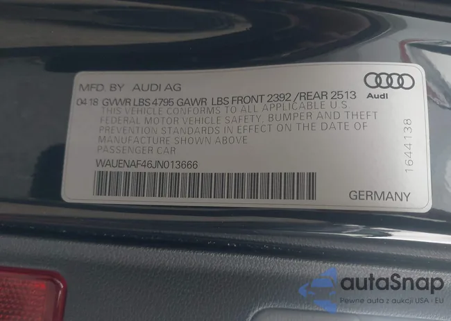 WAUENAF46JN013666: 44100049