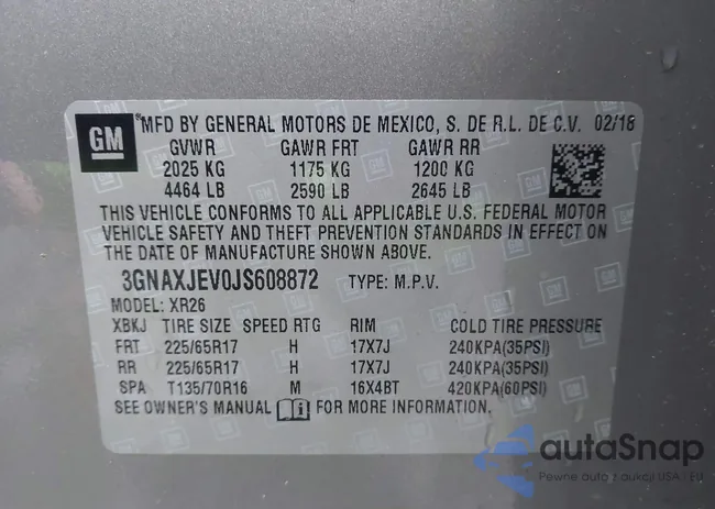 3GNAXJEV0JS608872: 44099152