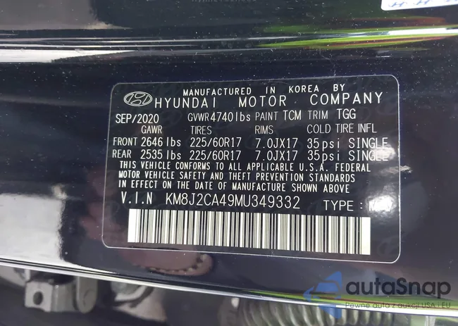 KM8J2CA49MU349332: 44099168