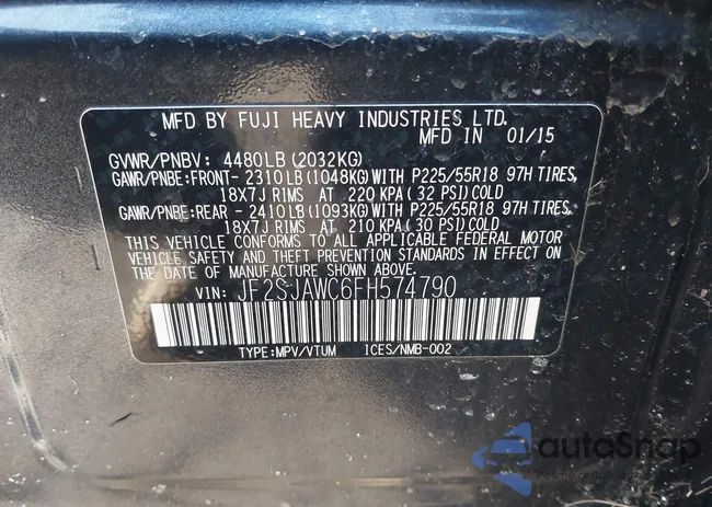 JF2SJAWC6FH574790: 44099238