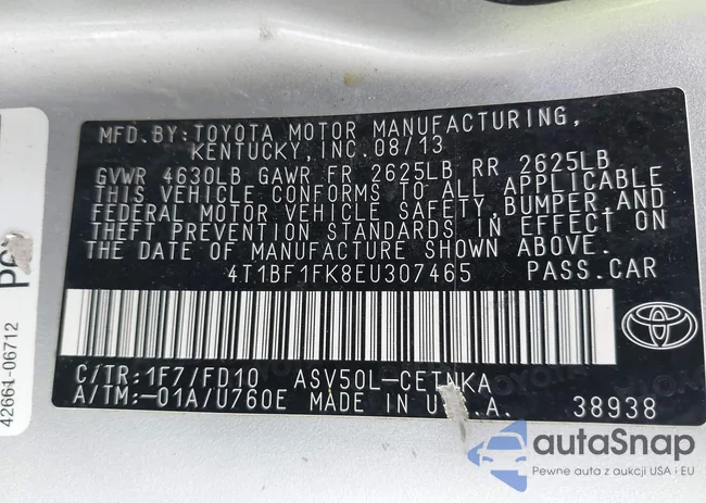 4T1BF1FK8EU307465: 44099274