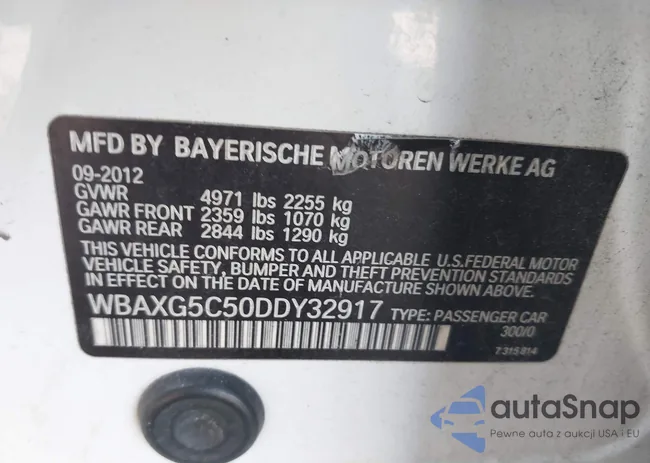 WBAXG5C50DDY32917: 44100645