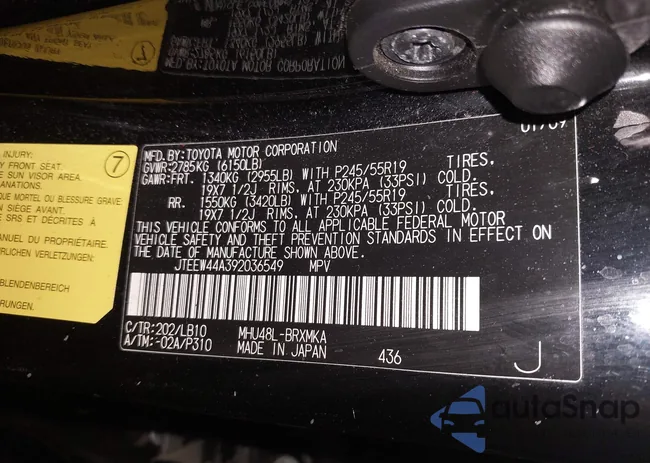 JTEEW44A392036549: 44100725