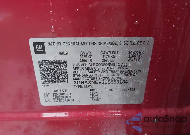 3GNAXNEV3LS550184: 44100789