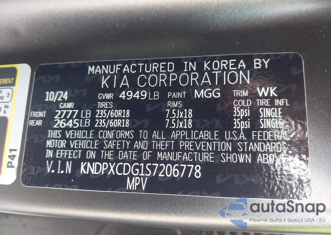 KNDPXCDG1S7206778: 44100884