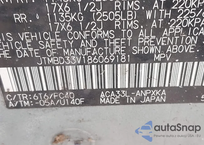 JTMBD33V186069181: 44100891