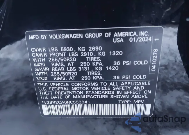 1V2BR2CA6RC553941: 44100943