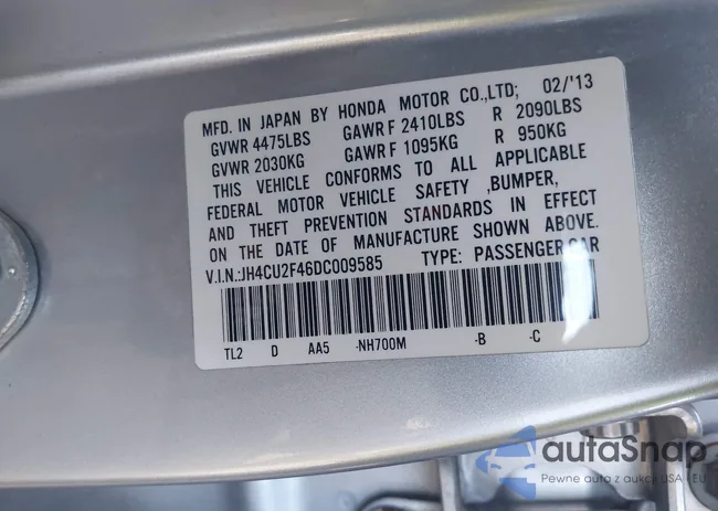 JH4CU2F46DC009585: 44101115