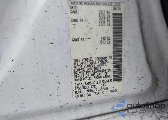 1N4AL3AP5HC108848: 44100306