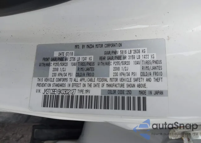 JM3TCBEY8K0302127: 44100337