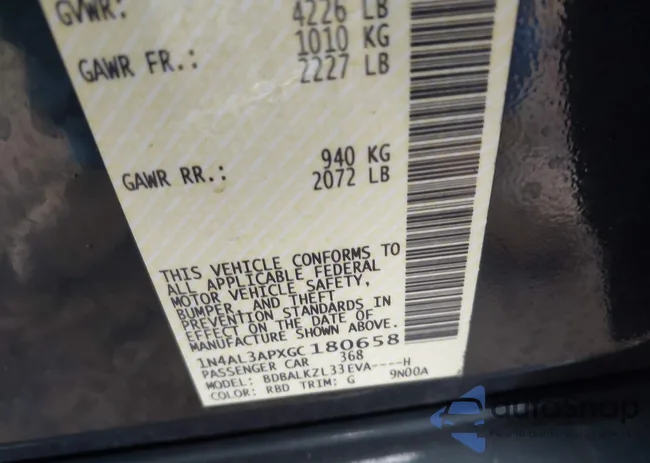 1N4AL3APXGC180658: 44100346