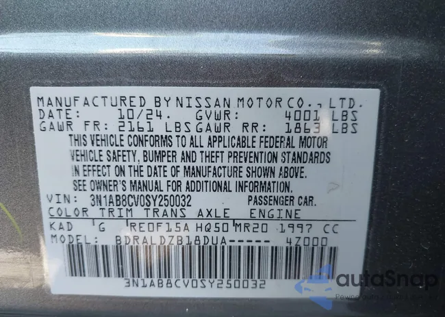 3N1AB8CV0SY250032: 44100363